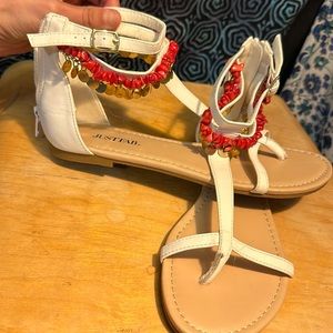 Never worn decorative sandals